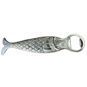 1960's French Silver Plate PAN Stamped Fish Shape Bottle Opener Vintage Novelty